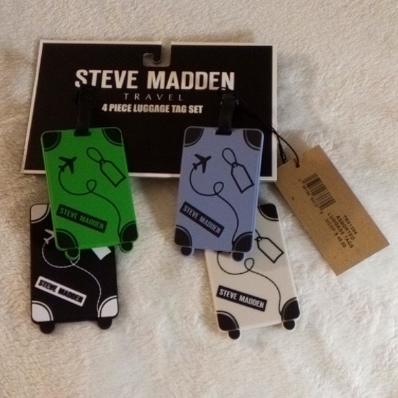 STEVE MADDEN BRAND NEW 4 PIECE LUGGAGE TAG SET - Picture 1 of 8